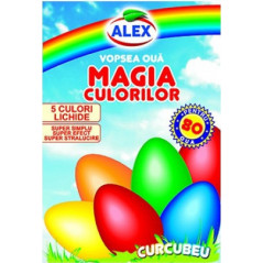 ALEX VOPSEA DE OUA MAGIA CULORILOR LICHID(4 CULORI) 17ML 10/BAX-COLORANTE PER UOVA ROSSA
