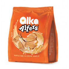 ALKA NAPOLITANE PUNGA CU CREMA DE VANILIE 180G 10/BAX -WAFFER VANILIA