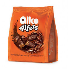 ALKA NAPOLITANE PUNGA GLAZURATE CU CREMA COCOS 180G 10/BAX -WAFFER COCOS